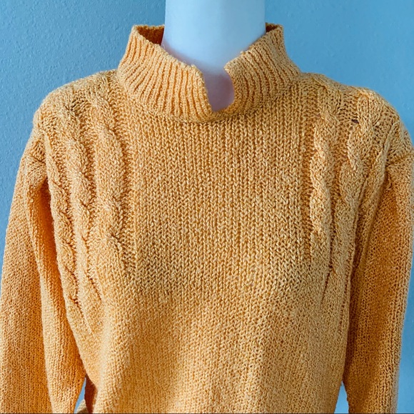 Vintage 80’s/90’s Peach Mock Neck Sweater Sz Large - Picture 2 of 6
